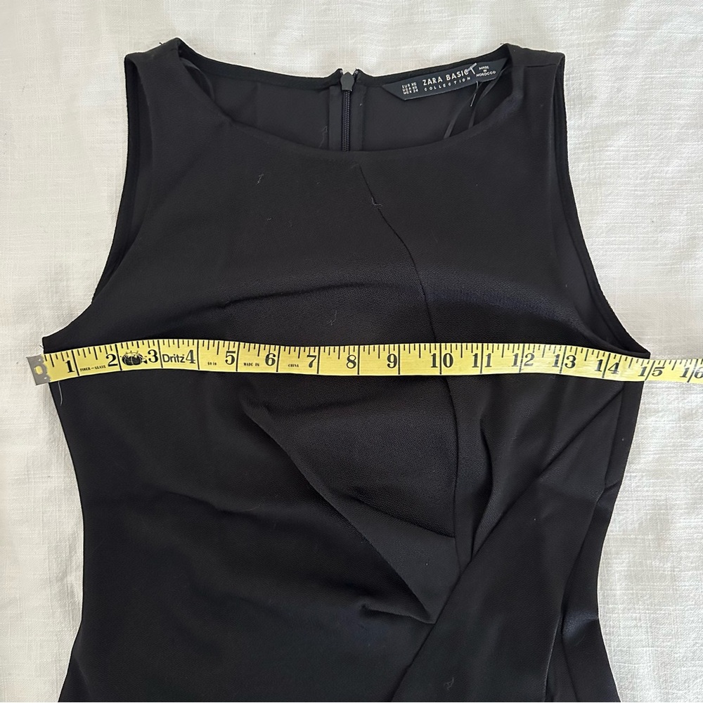 Zara Black Asymmetrical Draped Sleeveless Top XS - Picture 4 of 5